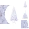 vidaXL Arbre de Noël artificiel avec branches épaisses Blanc 210 cm PV...
