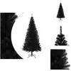 vidaXL Sapin de Noël artificiel avec support Noir 210 cm PVC - Sapins ...