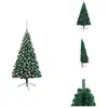 vidaXL Semi-sapin de Noël artificiel éclairage boules vert 180 cm - Sa...