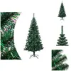 vidaXL Arbre de Noël artificiel pointes irisées vert 210 cm PVC - Sapi...