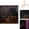 vidaXL Famille de rennes LED Décoration de Noël Acrylique 160 LED Mult...