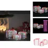 vidaXL Boîtes à cadeaux LED 3 pcs. Décoration de Noël Multicolore - Ec...