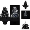 vidaXL Sapin de Noël à neige avec pied parapluie noir 75 cm PVC - Sapi...