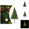 vidaXL Sapin de Noël artificiel avec éclairage & boules Vert 180 cm - ...