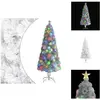 vidaXL Sapin de Noël artificiel avec éclairage blanc 210cm fibre de ve...