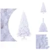 vidaXL Arbre de Noël artificiel avec branches épaisses Blanc 180 cm PV...