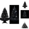 vidaXL Sapin de Noël à neige avec pied parapluie noir 140 cm PVC - Sap...
