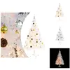 vidaXL Sapin de Noël artificiel avec éclairage & boules blanc 150 cm -...