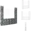 vidaXL Panier de gabion en forme de U avec 2 poteaux Fer 140x20x150 cm...