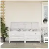 The Living Store Boîte de rangement jardin blanc 150x50x56,5cm bois massif sapin - Boîte De Rangement Jardin - Coffre De Jardin - Rangement Extérieur - Meuble De