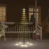 Sapin de Noël sur mât de drapeau 108 led Blanc chaud 180 cm - The Living Store