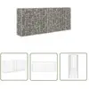 The Living Store - Panier de gabion Acier inoxydable 85 x 30 x 200 cm Argent