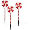 ECD Germany 3x Guirlande lumineuse 60 LED blanc chaud décoration de chemin lollipop de Noel