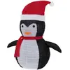 ecd germany Pingouin  led décoration avec bonnet écharpe 68cm figurine d'hiver jardin