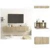 vidaXL Meubles tv suspendus 3 pcs Chêne sonoma 60x30x30 cm - Meuble Tv...