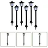 The Living Store Lampes solaires à led d'extérieur 6 pcs Noir - Lampe ...