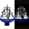 The Living Store Arbre de Noël avec neige et pied parapluie Bleu 75 cm...