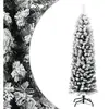 The Living Store Sapin de Noël artificiel élancé avec neige Vert 150 c...