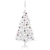 The Living Store Sapin de Noël artificiel avec éclairage & boules blan...
