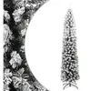 The Living Store Arbre de Noël artificiel élancé avec neige Vert 180 c...