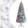 The Living Store Arbre de Noël artificiel avec LED blanc 210 cm fibre ...