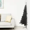 The Living Store Semi-sapin de Noël artificiel avec support Noir 180 c...