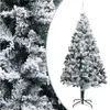 The Living Store Arbre de Noël artificiel avec neige Vert 210 cm PVC