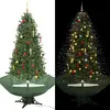The Living Store Sapin de Noël à neige avec pied parasol Vert 190 cm