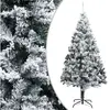 The Living Store Arbre de Noël artificiel avec neige Vert 240 cm PVC