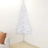 The Living Store Sapin de Noël artificiel d'angle blanc 240 cm PVC