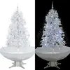 The Living Store Sapin de Noël à neige avec pied parasol blanc 170 cm
