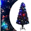 The Living Store Sapin de Noël artificiel avec support/LED 150 cm Fibr...