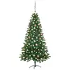 Arbre de Noël artificiel pré-éclairé et boules 180 cm vert - The Living Store