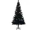 The Living Store Arbre de Noël artificiel avec support Noir 150 cm PVC