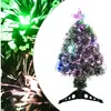 The Living Store Arbre de Noël avec LED vert et blanc 64 cm Fibre opti...