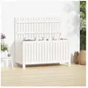 The Living Store - Boîte de rangement de jardin Blanc 115x49x60 cm Bois de pin - Boîte De Rangement Jardin - Coffre De Jardin - Rangement Exterieur