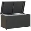 The Living Store - Boîte de rangement de jardin résine tressée 100x50x50 cm noir - Coffre De Rangement - Boîte De Rangement Extérieure - Rangement