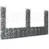 The Living Store Panier à gabion en forme de U avec 3 colonnes en fer ...