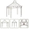 Pavillon de jardin Marron antique 400x258x378 cm Fer - Abri Jardin - Gazebo - Pergolato - Structure Extérieure - Décoration Jardin - The Living Store