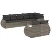 vidaXL Salon de jardin 8 pcs avec coussins gris résine tressée