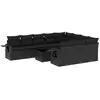 vidaXL Salon de jardin 11 pcs avec coussins noir résine tressée