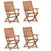 vidaXL Chaises pliables de jardin lot de 4 bois massif d'acacia