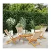 vidaXL Chaises de jardin pliantes lot de 4 beige bois d'acacia massif