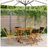 vidaXL Chaises de jardin pliantes lot de 4 noir bois d'acacia massif