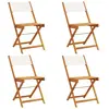 vidaXL Chaises de jardin pliantes lot de 4 tissu et bois massif