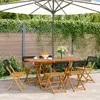 vidaXL Chaises de jardin pliantes lot de 6 noir poly rotin bois massif