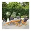 vidaXL Chaises de jardin pliantes lot de 6 tissu et bois massif