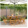 vidaXL Chaises de jardin pliantes lot de 8 tissu et bois massif