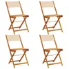 vidaXL Chaises de jardin pliantes lot de 6 beige tissu et bois massif