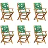vidaXL Chaises de jardin pliantes lot de 6 vert tissu et bois massif